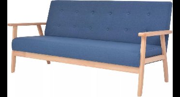 vidaXL - Driezitsbank - stof - blauw