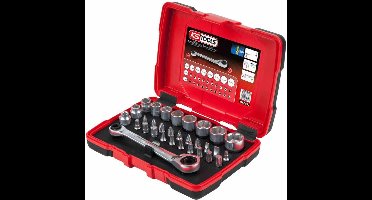 KS Tools 918.3050 1/4" + 11 mm Doorgaande dopsleutel- en bitset, 31-dlg