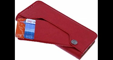 Ntech Hoesje Geschikt Voor Samsung Galaxy S10e Flip Hoesje & Uitschuifbare Pasjeshouder Rood