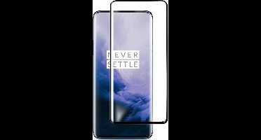 Ntech Screenprotector geschikt voor Oneplus 7 Pro full cover Screenprotector Tempered Glass - Zwart