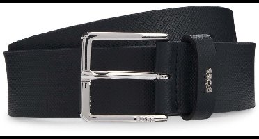 BOSS Leren Riem Ther-BOSS-Piq_Sz35 Belt W85 Dark Blue Donkerblauw