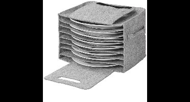 ProPlus Bordenhouder vilt - Grijs - Voor 10 borden - Met klittenbandsluiting - 27x20x17 cm