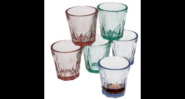 Gerimport Waterglazen/drinkglazen Everest - 6x stuks - transparant kleurenmix - 45 ml