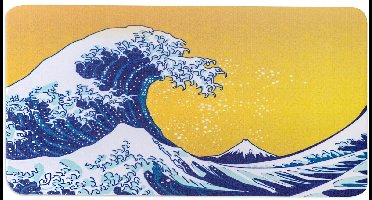 Ekax 3-in-1 Muismat - Multifunctionele Dunne Microvezel Muismat voor Laptops, Handig als Scherm Beschermer, Reinigingsdoek, Draagbaar & Wasbaar, Antislip Achterkant - 28.5 x 15 cm, 0.6 mm Dik, Ukiyo-e