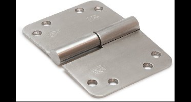Paumelle - RVS geborsteld - RVS - Dulimex - Dulimex kogelstiftkantelaaf RVS ronde hoek 125x89mm SKG3 DIN links