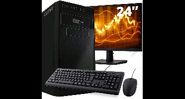 Intel Compleet Desktop SET | Intel Core i5 | 16 GB RAM | 512GB SSD | DVD+RW | Windows 11 Pro | 24 Inch Monitor + Muis & Toetsenbord