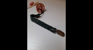 Speenkoord groen luipaardprint