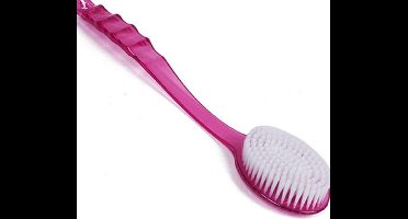 *** Roze Bad Borstel met Lange Steel en Scrubber - Rugborstel - Badborstel - Doucheborstel - Roze- van Heble® ***