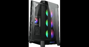 COUGAR Gaming DUOFACE PRO RGB Mid Tower Pc Behuizing met 2 frontpanelen - Zwart