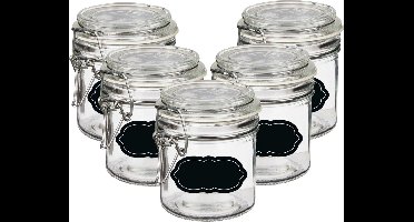 Weckpot/inmaakpot - 10x - 250 ml - glas - met beugelsluiting - incl. etiketten