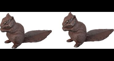 Esschert deurstopper eekhoorn - 2x - 0.6 kg - gietijzer - bruin