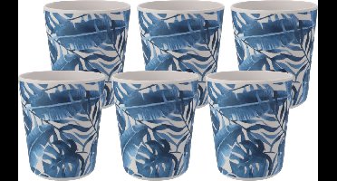 Excellent Houseware drinkbeker - 6x - kunststof/melamine - met print - 9 x 11 cm - 440 ml