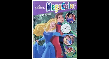 Disney Princess - Megacolor Aurora - kleurboek met +/- 130 kleurplaten en 1 vel stickers - prinsessen - knutselen - kleuren - tekenen - creatief - verjaardag - kado - cadeau