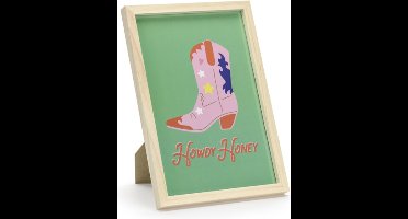 Houten Frame - Howdy Honey Laars - 20 x 30 cm