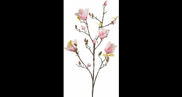 Kunstbloem - Magnolia - op tak - 105 cm - roze - sierbloemen - decoratie