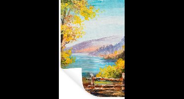 Muurstickers - Sticker Folie - Schilderij - Olieverf - Planten - Natuur - 20x30 cm - Plakfolie - Muurstickers Kinderkamer - Zelfklevend Behang - Zelfklevend behangpapier - Stickerfolie