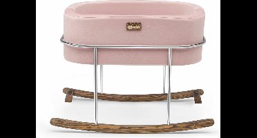 Asir Wieg - Roze Chroom - 90 x 70 x 58 cm - Inclusief matras