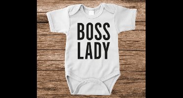 Soft Touch Rompertje met tekst - boss lady | Baby rompertje met leuke tekst | | kraamcadeau | 0 tot 3 maanden | GRATIS verzending