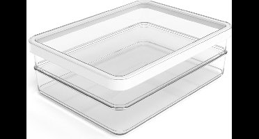 Rotho - Hoogwaardige stapelbare bak - Opberger - 2x 0,85 liter - Voorraadpot - Voorraadbus - koelkastorganizer