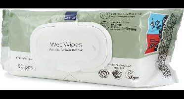 Abena Reinigingsdoekjes Ongeparfumeerd 80 Stuks - XL 18x20cm - Extra Grote Vochtige Reinigingsdoekjes met Plaksluiting Verpakking - Milde Lotion en Zacht Voor de Huid - Zonder Parfum en Kleurstoffen