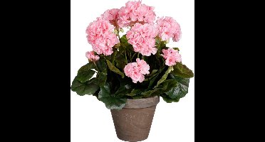 Mica Decorations Geranium Kunstplant - 27x27x41 cm - Polyester - Roze
