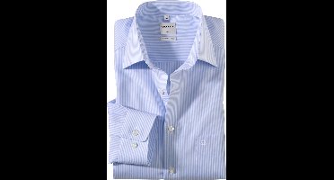 OLYMP Comfort Fit overhemd - wit / blauw gestreept - boordmaat 38