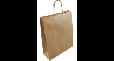 100 Bruin kraftpapier draagtas 32x12x41cm