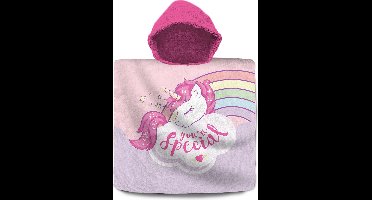 Eenhoorn/Unicorn bad cape/poncho - 60 x 60 cm - katoen - voor kinderen