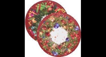 Christmas Decoration kerstdiner onderborden -8x - 33 cm -kunststof - kerst thema
