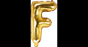 Partydeco - Folieballon Goud Letter F (35 cm)
