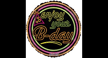Wefiesta - Folieballon Enjoy Your B-Day Neon 45 cm