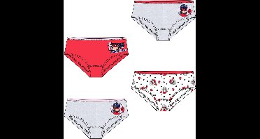 Miraculous Ladybug onderbroek - set van 4 - Grijs/Rood/Wit - maat 122/128