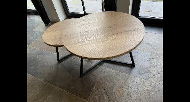 Maxfurn - Set ronde salontafels | Zeer krasvast | Kleur: Natuurlijk eiken