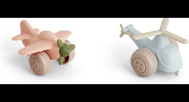 Viking Toys - Hearts Vliegtuig en Helikopter Set (Large) - Buitenspeelgoed - Gemaakt Van 98% Suikerriet En 2% Houtsnippers Van Rubberboomafval - Milieuvriendelijk En Duurzaam! - Geschikt Vanaf 1 Jaar