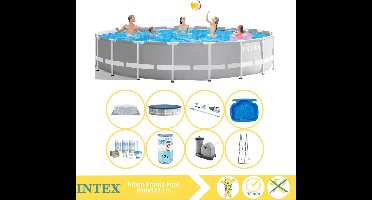 Intex Prism Frame Zwembad - Opzetzwembad - 610x122 cm - Inclusief Onderhoudspakket, Filter, Stofzuiger en Voetenbad