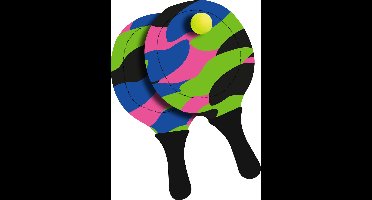 BECO-SEALIFE® neopreen strand tennis set, zwart/groen/roze/blauw