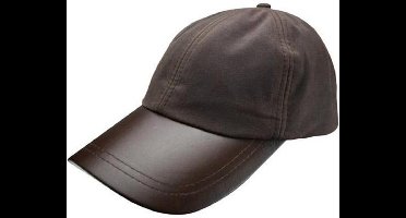 Game Baseball Cap Bruin Gewaxt Katoen - Leren Klep
