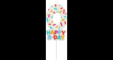 Folat - Kaars cozy sprinkles cijfer 0 - 7 cm