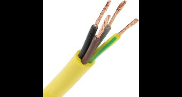 Pur kabel H07BQ-F 4x1.5 mm² geel per rol 100 meter