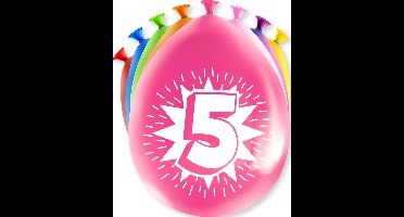 Happy Party ballonnen 5 jaar (8 stuks)
