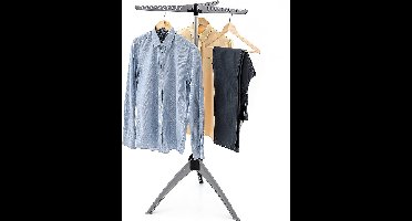 TATKRAFT Art Moon CEDAR stevig opvouwbaar kledingrek, kleerhangerstandaard, droogrek binnen/buiten, max. capaciteit 22 kg of 63 kleerhangers, eenvoudig te monteren, grijs