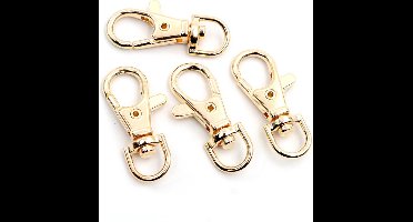 Musketon haak - 23mm - Draaibaar - Swivel - Geelgoud