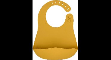 Youly® siliconen slabbetje met opvangbakje - Baby Slabbetjes - Afwasbaar - Verstelbaar In 6 Maten - Geel