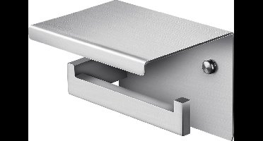 Roestvrijstalen toiletrolhouder met plank, zelfklevend of aan de muur bevestigd