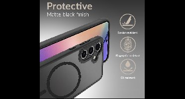 Mobilize Hoesje geschikt voor Samsung Galaxy S24 FE MagSafe Telefoonhoesje Hardcase | Mobilize Hybrid Backcover Shockproof | Geschikt voor MagSafe | Geschikt voor Draadloos Opladen met Magnetische Ring | Geschikt voor MagSafe Case - Zwart