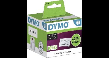 2 x Dymo LabelWriter etiket 11356 - S0722560 - naamkaart 41x89mm - rol 300 st - wit - origineel