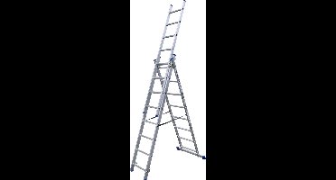 Alumexx Reformladder 3x8 sporten - Inclustief stabiliteitsbalk - Werkhoogte 5.51m
