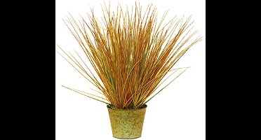 Kunst Siergras in pot 75 cm - bruin-groen