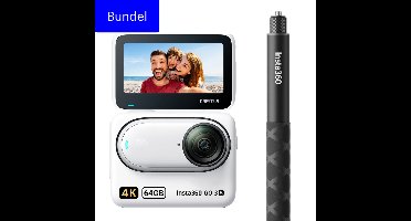 Insta360 GO 3S - 4K Vlog Bundel - 64GB - Inclusief 114cm Selfie Stick