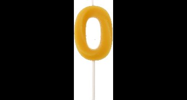 Kaars - Cijfer 0 - Bijenwas - 4,5 cm